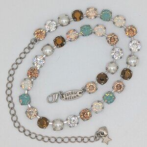 Austrian Crystal Necklace, Pacific Dreams, Cathie Nilson, Greens & Earthtones